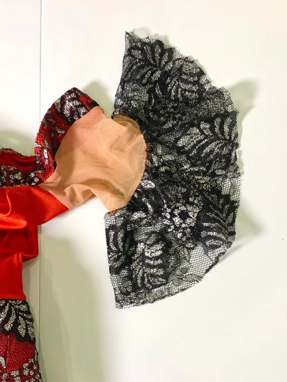 Glamour Costumes Spanish Style Ballet Red Black Dance Costume Flamenco Festive